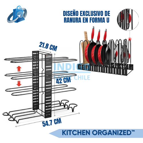 KITCHEN ORGANIZED™- Organizador Para Ollas Y Sartenes