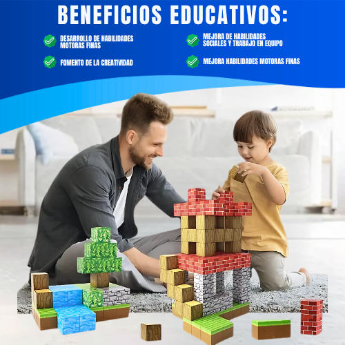 MineBlocks™ | Caja de 28 Bloques Magnéticos Premium