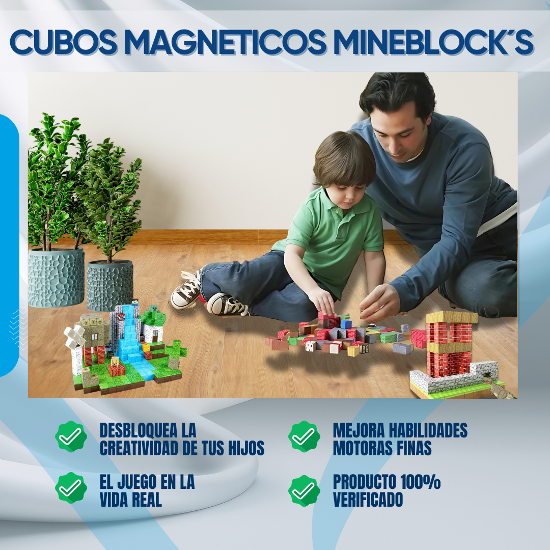 MineBlocks™ | Caja de 28 Bloques Magnéticos Premium